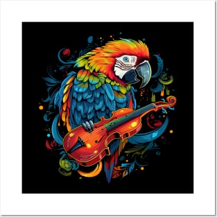 Parrot Playing Violin Posters and Art